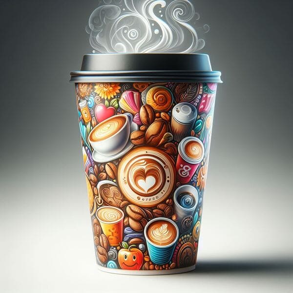 kubki z nadrukiem - zadrukowany kubek z kawą